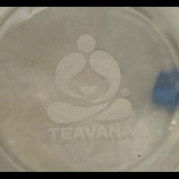 Teavana Hand Made Clear & Blue Glass TEAPOT - Picture 5 of 6